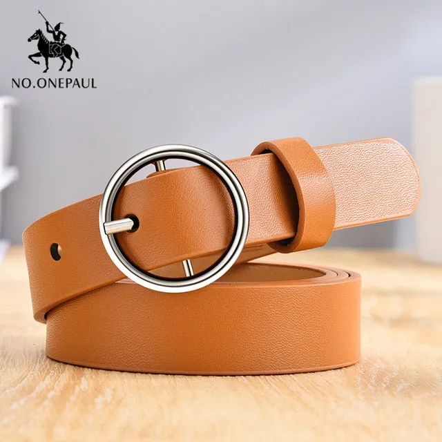 No. Onepaul Women's Casual Circle-Buckle Belt