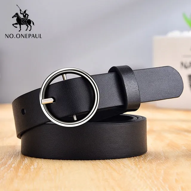 No. Onepaul Women's Casual Circle-Buckle Belt