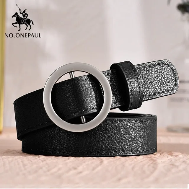No. Onepaul Women's Casual Circle-Buckle Belt