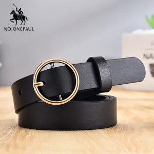 No. Onepaul Women's Casual Circle-Buckle Belt