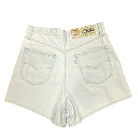 NWT Levi's SilverTab High Waisted High Rise Mom Shorts Light Size 29 or 8 Women