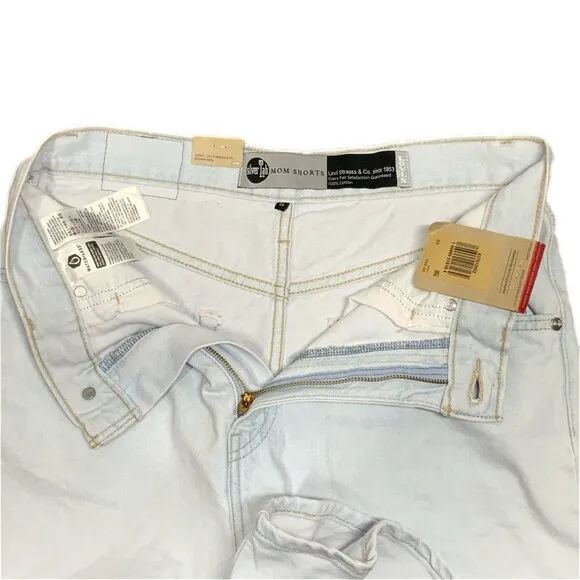 NWT Levi's SilverTab High Waisted High Rise Mom Shorts Light Size 29 or 8 Women