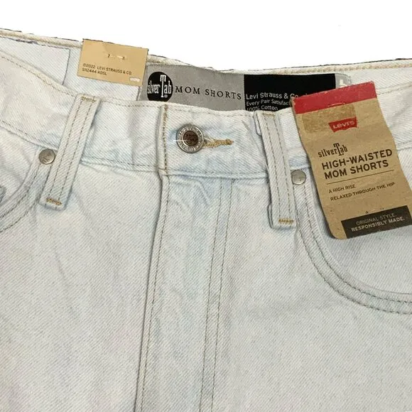 NWT Levi's SilverTab High Waisted High Rise Mom Shorts Light Size 29 or 8 Women