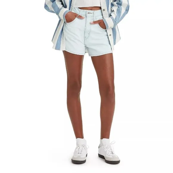 NWT Levi's SilverTab High Waisted High Rise Mom Shorts Light Size 29 or 8 Women