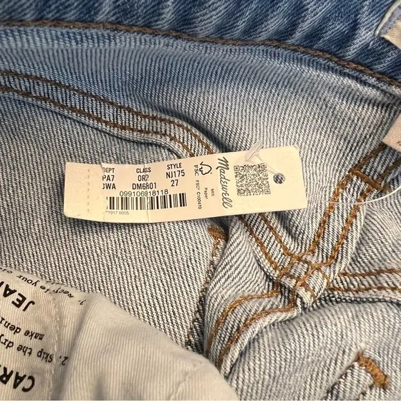 NWT Madewell The Perfect Vintage Jean in Bradwell Wash: Ripped Edition 27 NJ175