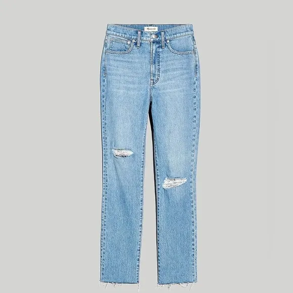 NWT Madewell The Perfect Vintage Jean in Bradwell Wash: Ripped Edition 27 NJ175