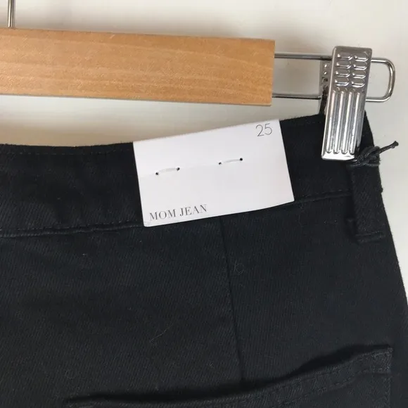NWT WeWoreWhat Mom Jean in Jet Black Size 25