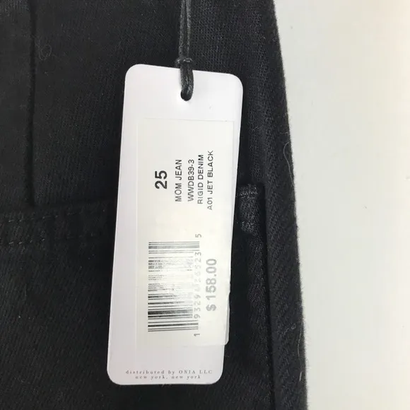 NWT WeWoreWhat Mom Jean in Jet Black Size 25