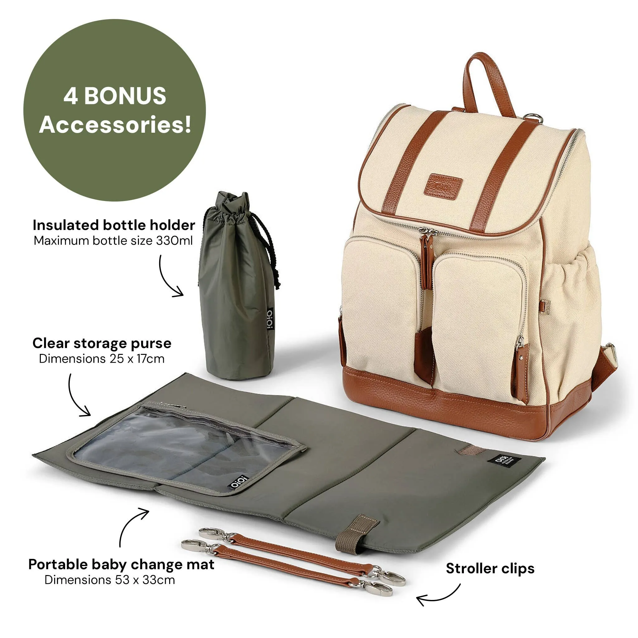 OiOi - Signature Nappy Backpack - Natural Canvas