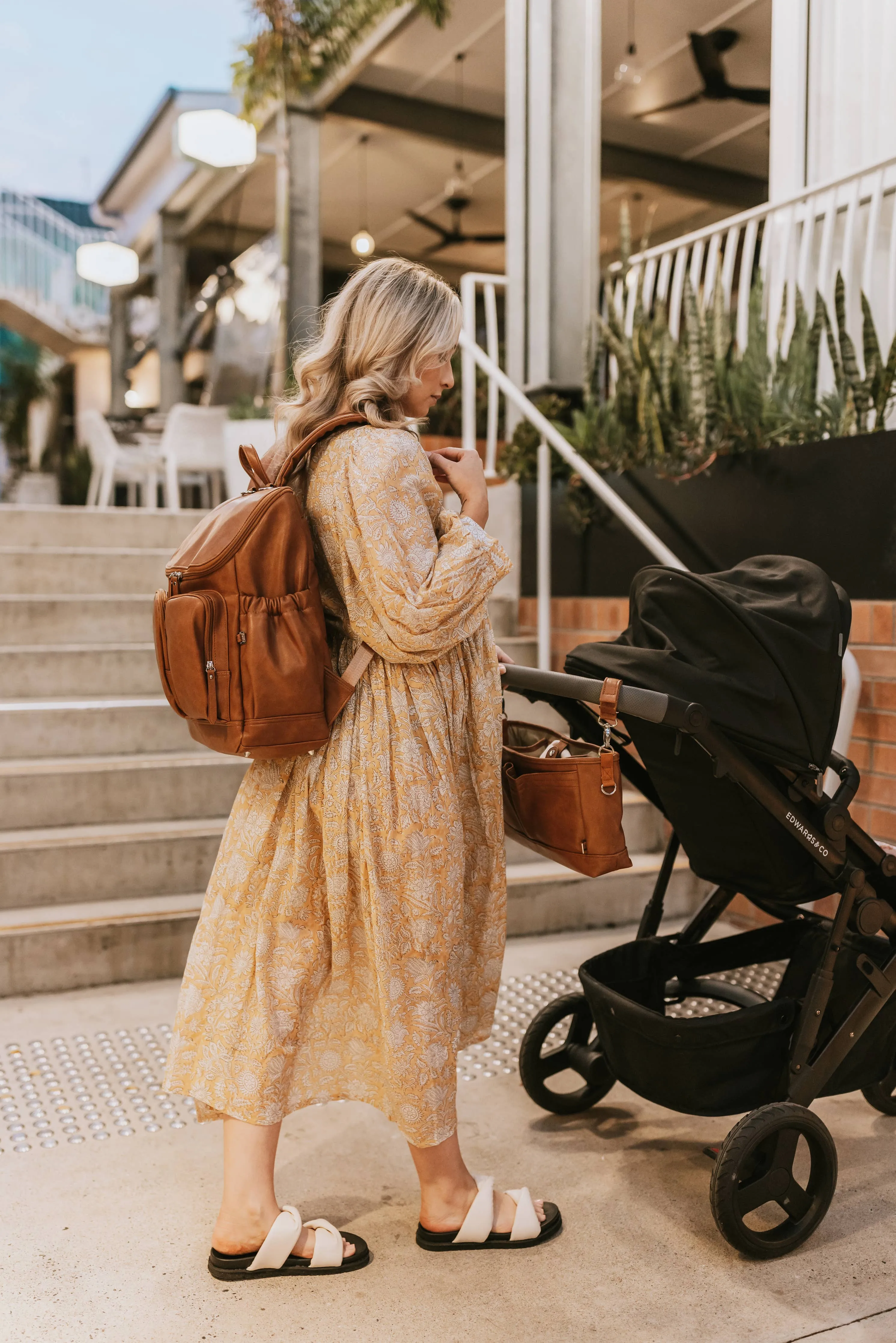 OiOi - Signature Nappy Backpack - Tan Vegan Leather