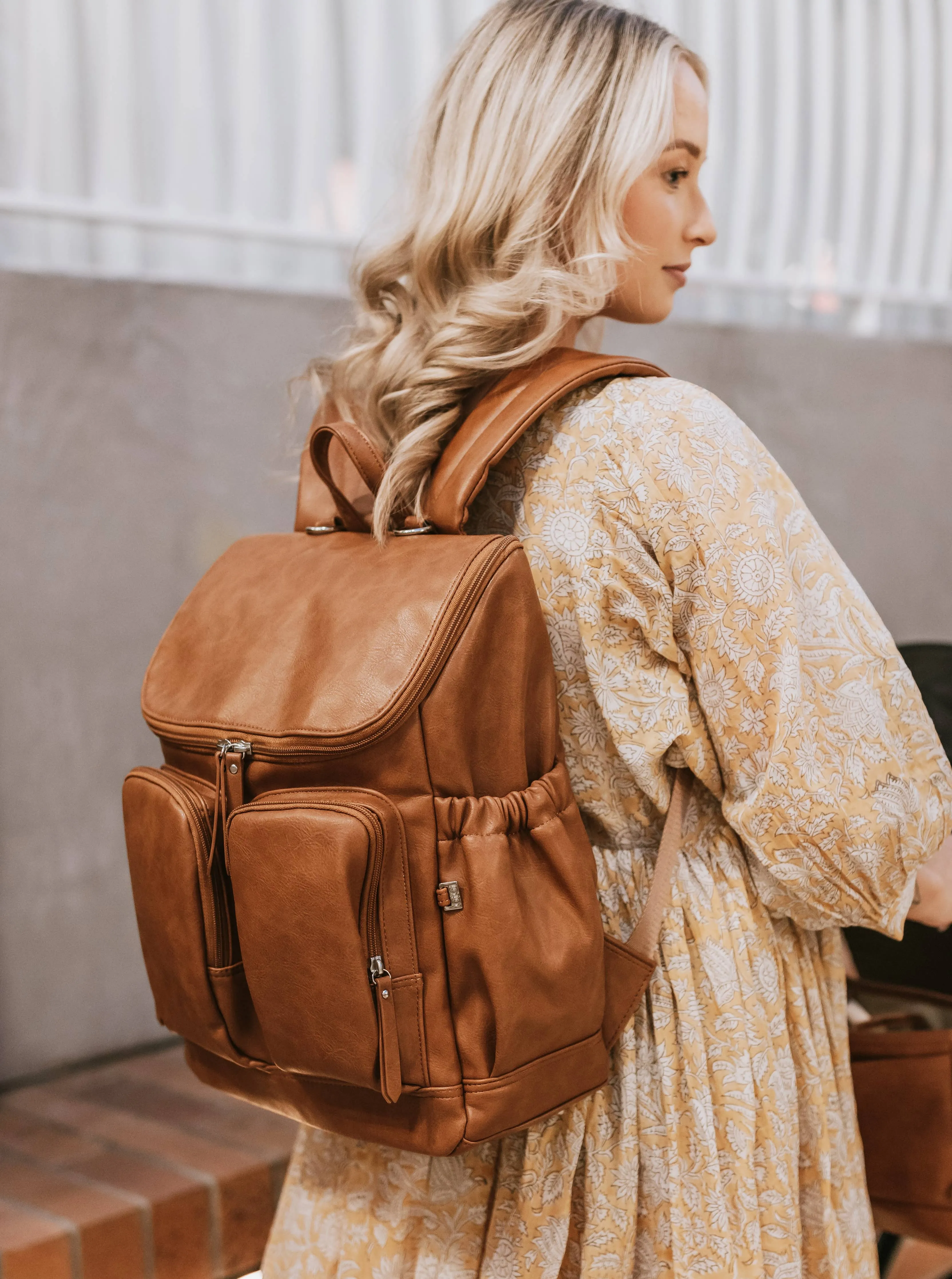 OiOi - Signature Nappy Backpack - Tan Vegan Leather