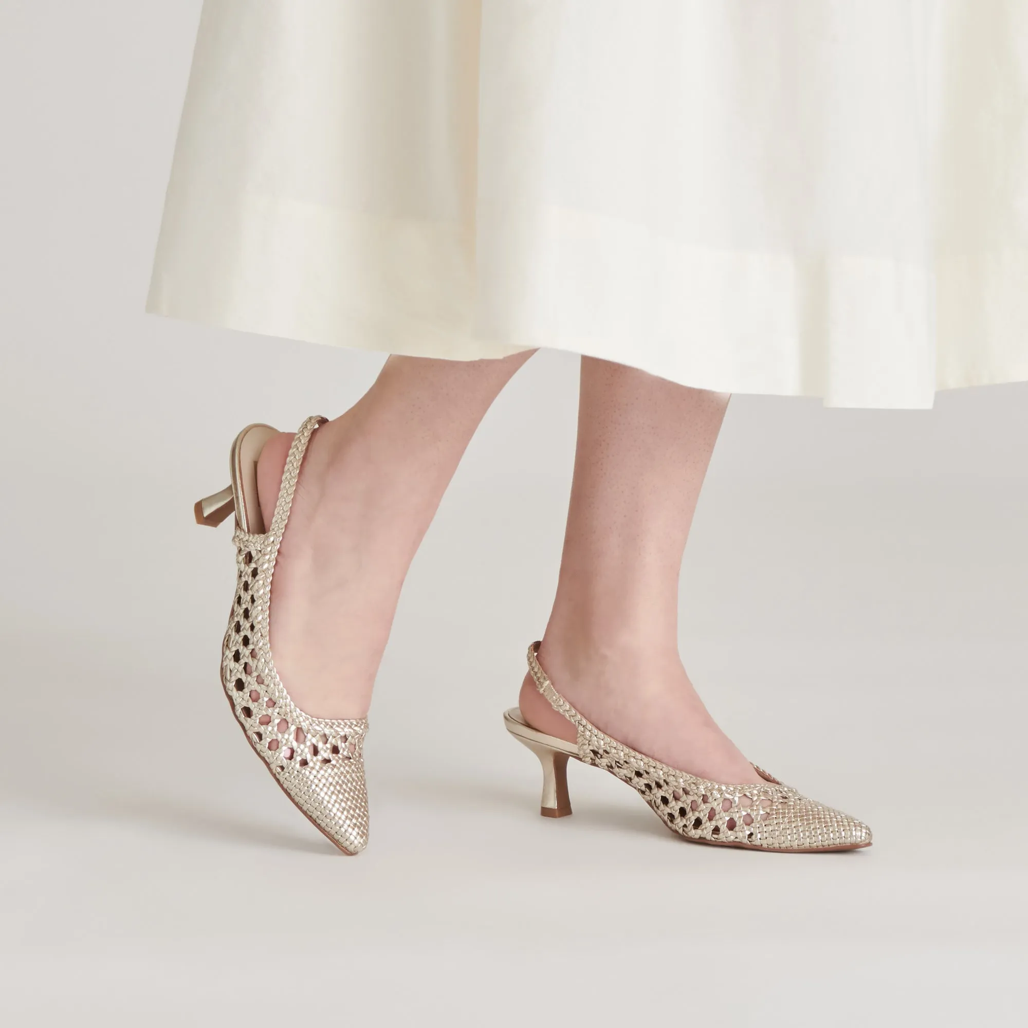 OLYMPA HEELS LIGHT GOLD METALLIC STELLA