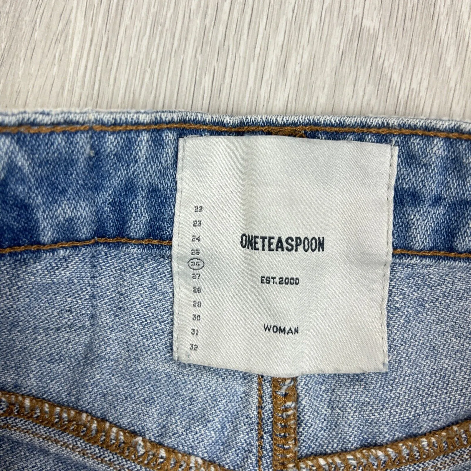 One Teaspoon Womens Blue Ligh Wash Denim Mom Jeans Size 26