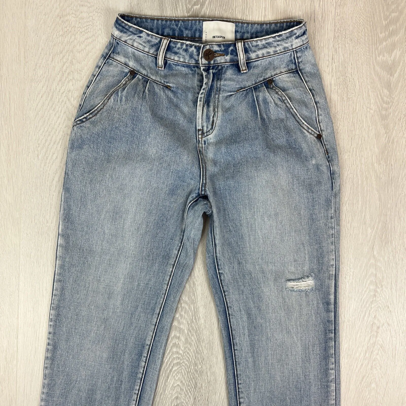 One Teaspoon Womens Blue Ligh Wash Denim Mom Jeans Size 26