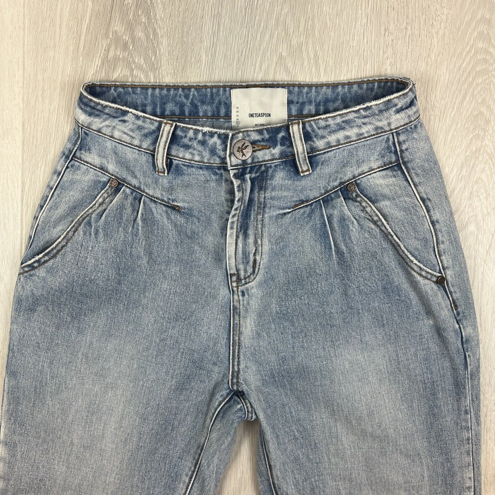 One Teaspoon Womens Blue Ligh Wash Denim Mom Jeans Size 26