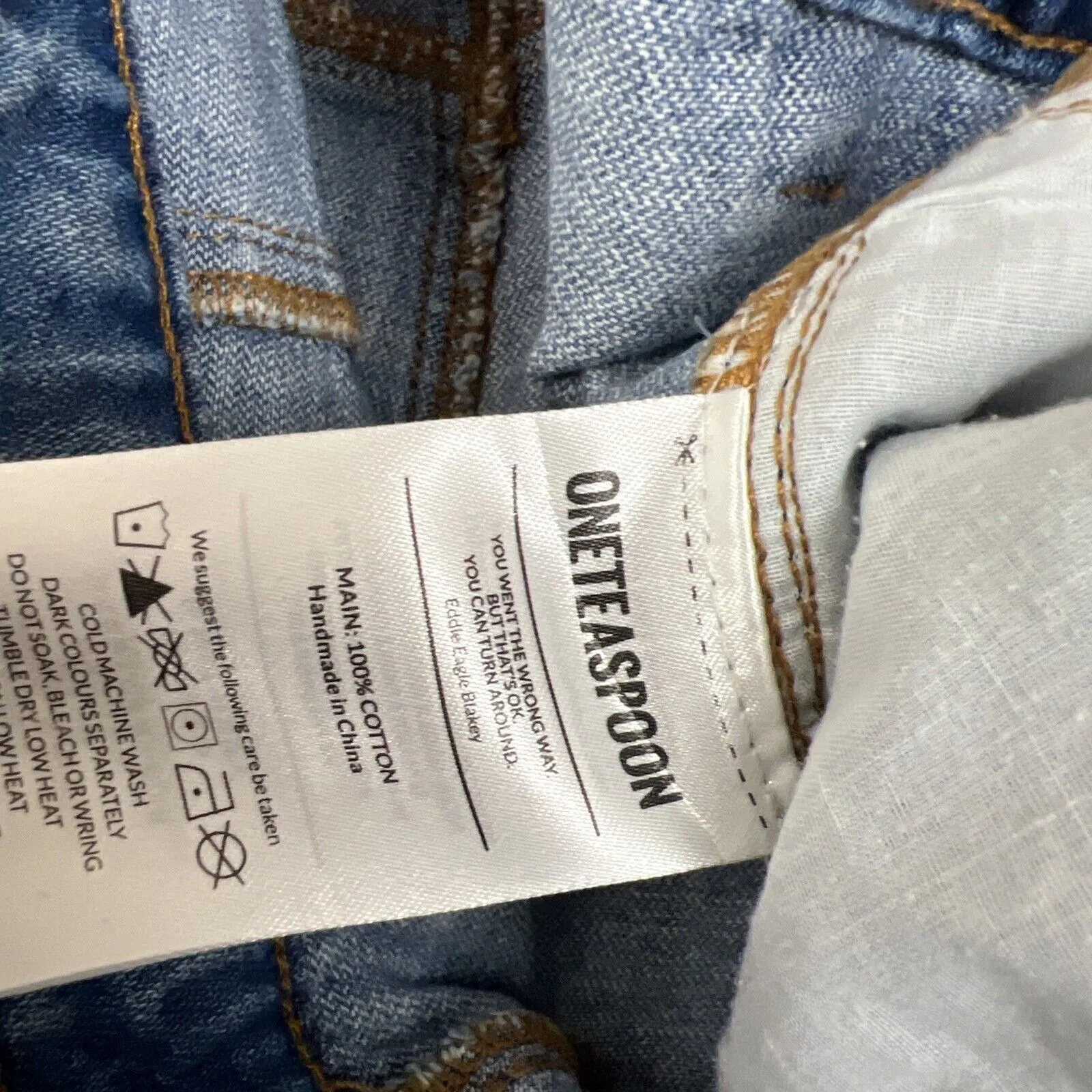 One Teaspoon Womens Blue Ligh Wash Denim Mom Jeans Size 26