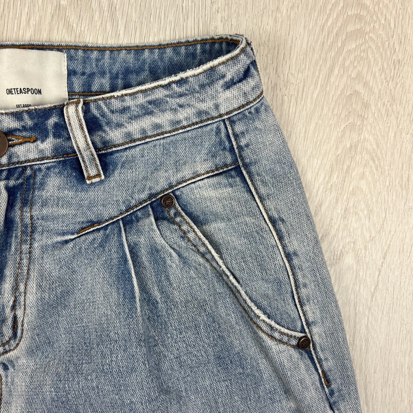 One Teaspoon Womens Blue Ligh Wash Denim Mom Jeans Size 26