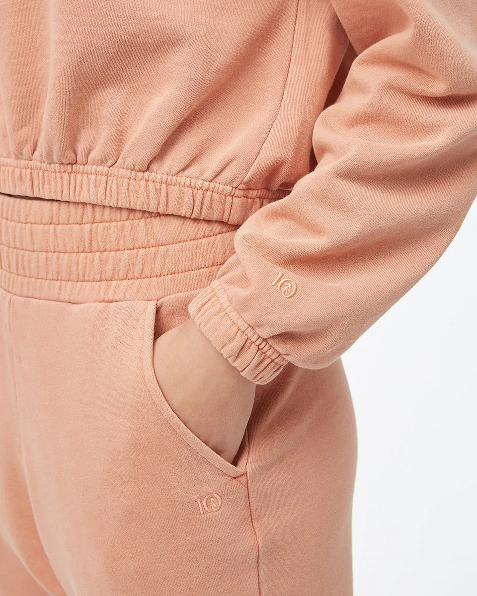 Organic Cotton French Terry Elastic Hem Crew