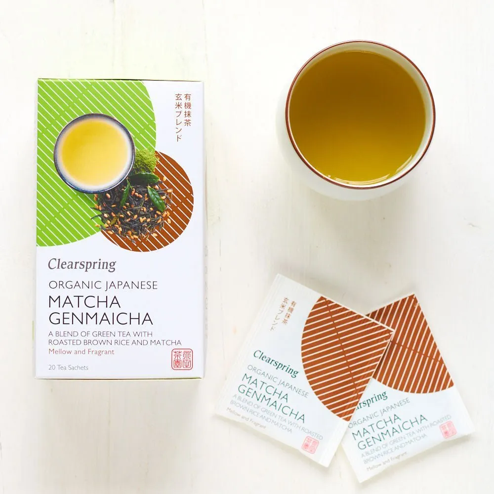 Organic Japanese Matcha Genmaicha - 20 Tea Sachets (4 Pack)