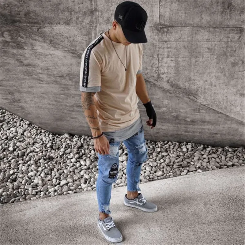 'Patchwork' Ripped Jeans