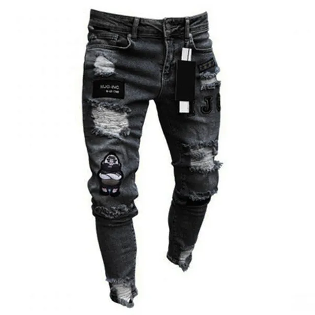 'Patchwork' Ripped Jeans