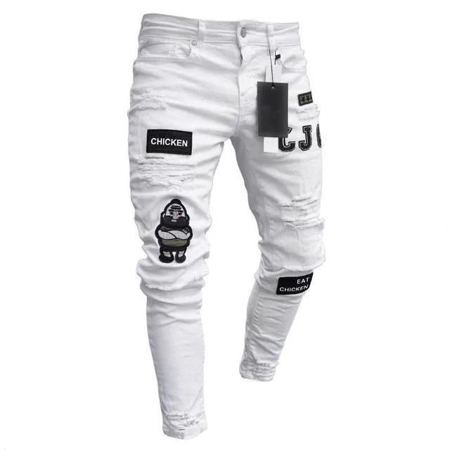 'Patchwork' Ripped Jeans