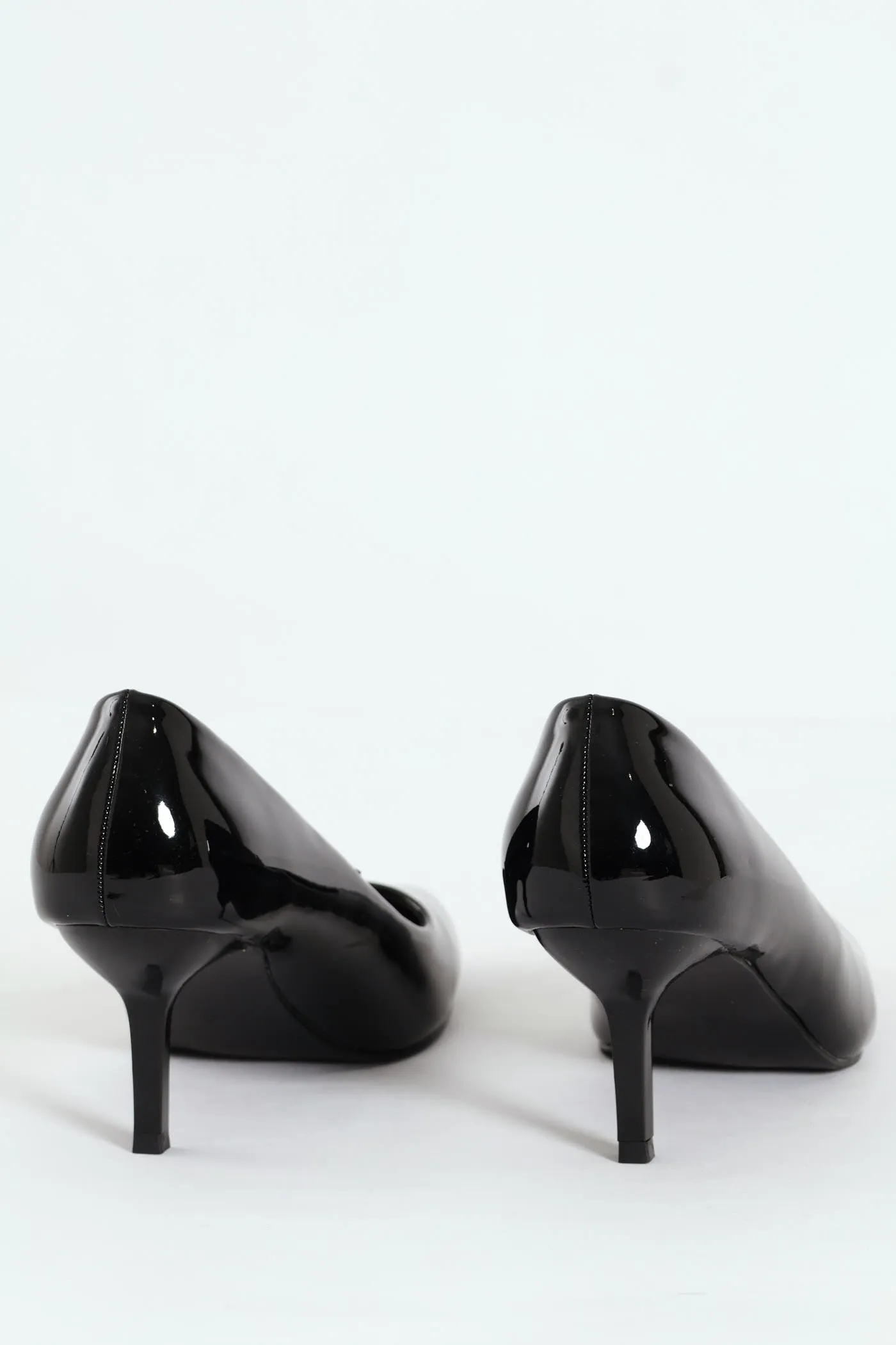 Patent Kitten Court Heel - Black