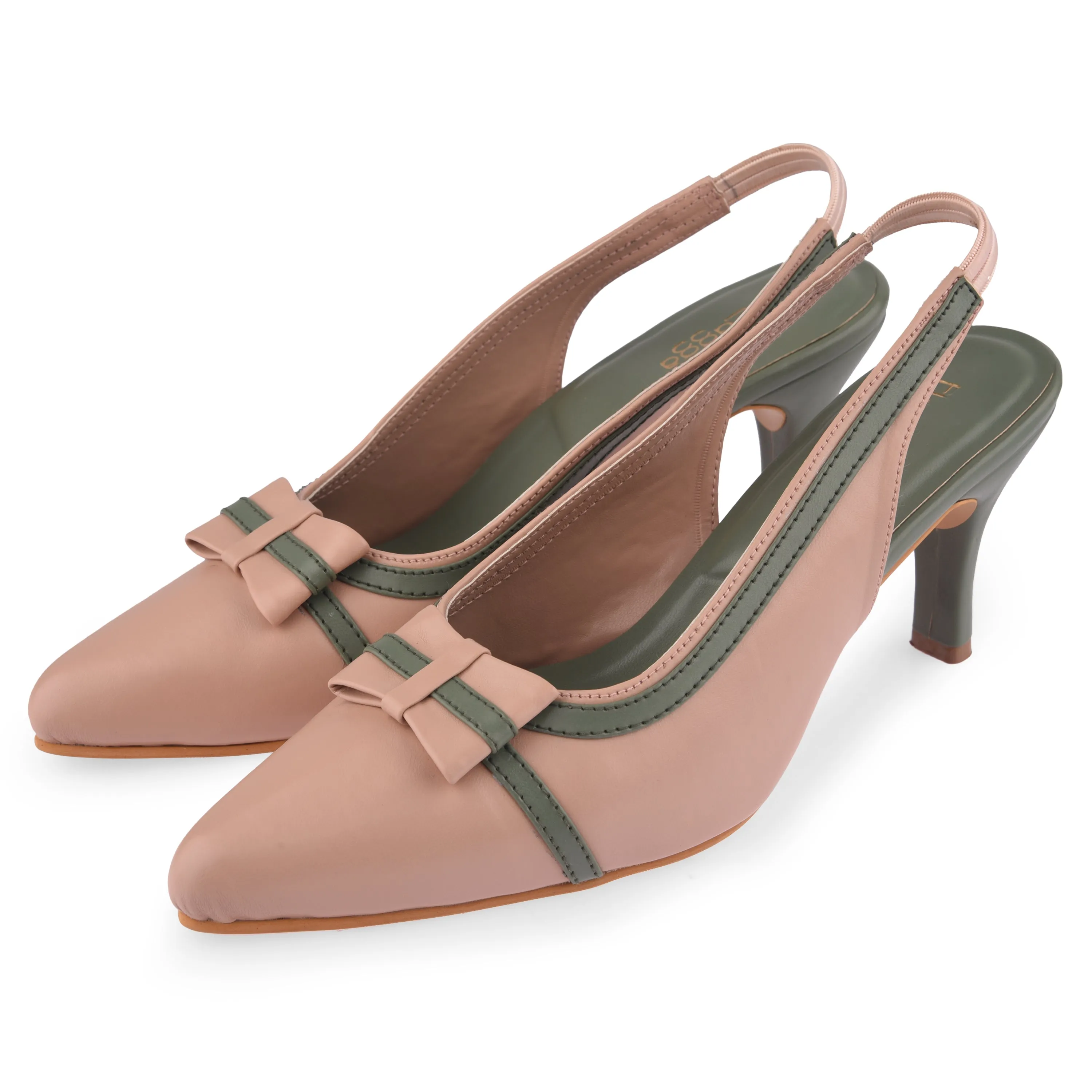 Peach Bow Heels