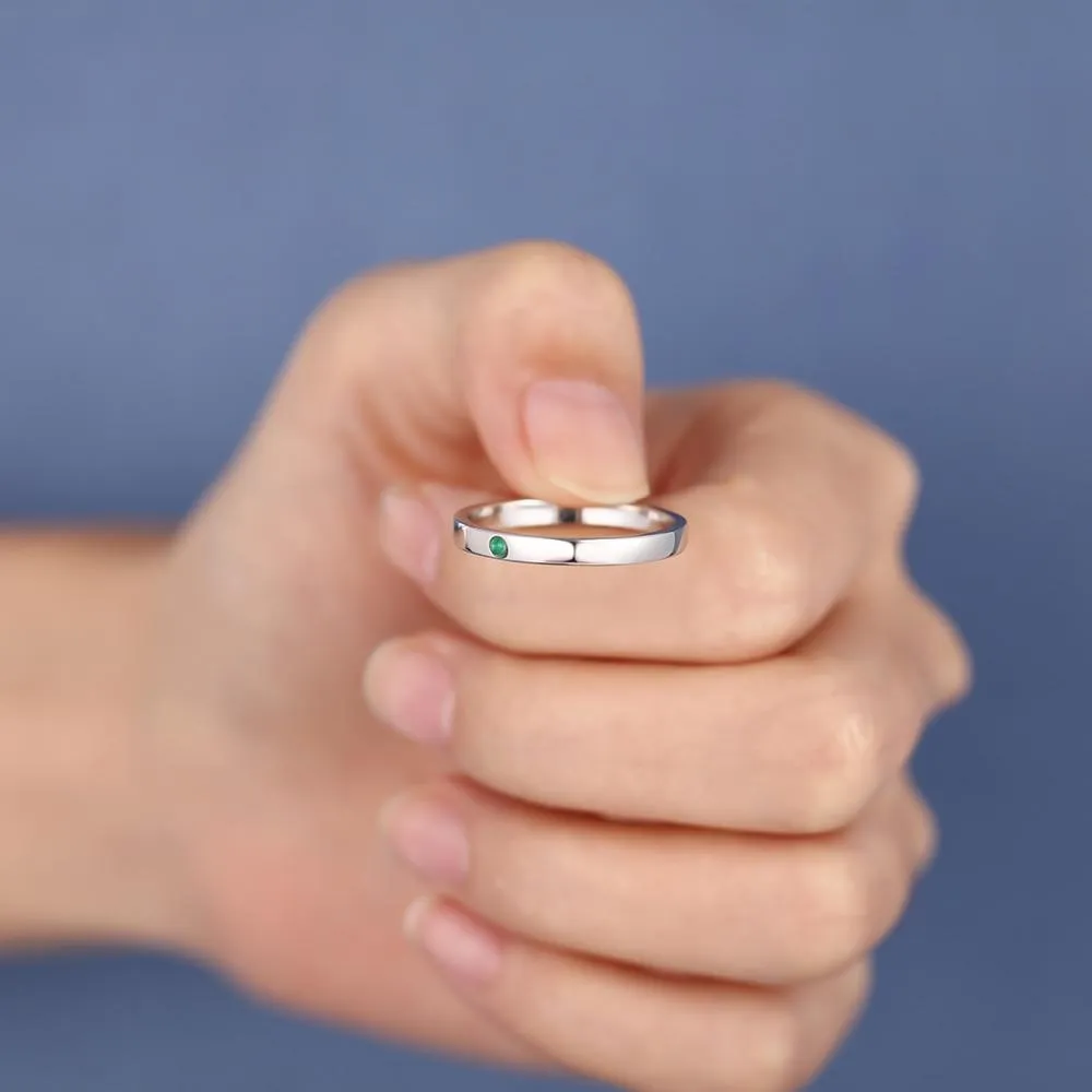 Personalized Sterling Silver Ring - One Custom Names - One Custom Birthstones - Customized Gifts
