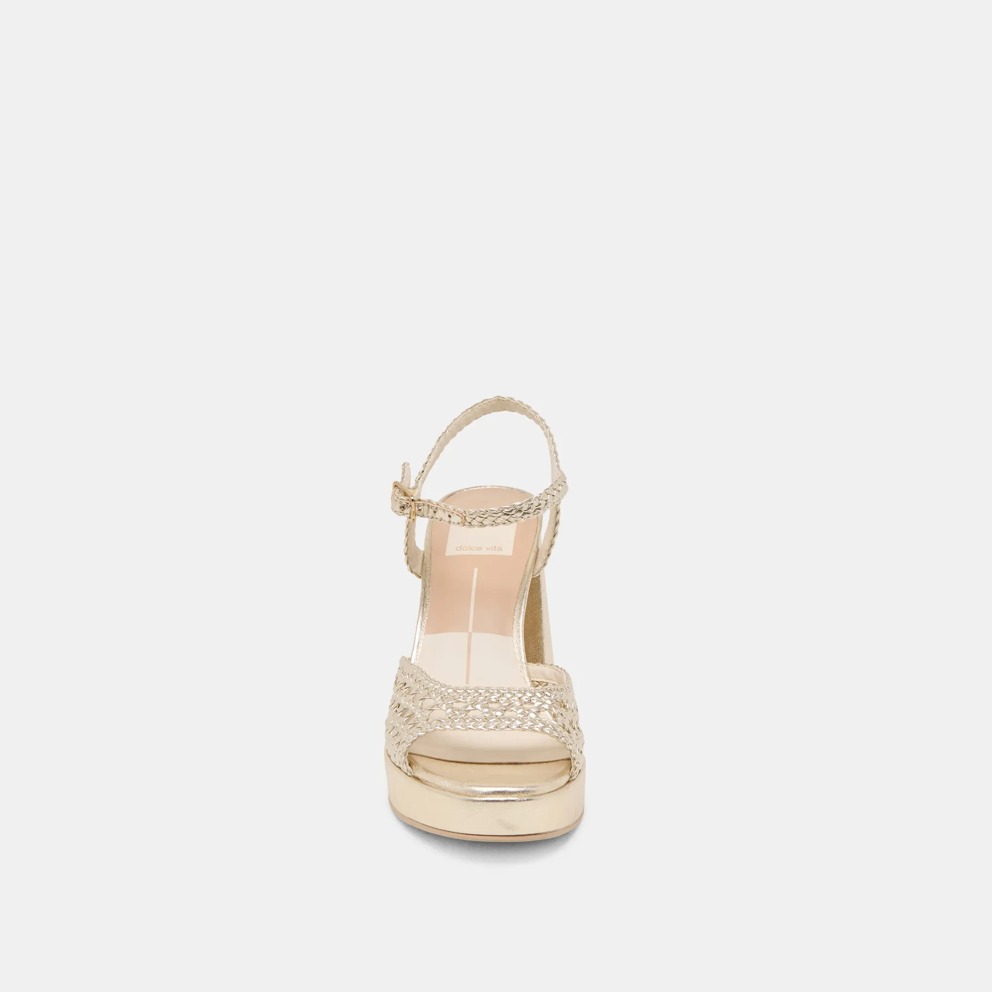 PEYTEN HEELS LIGHT GOLD WOVEN STELLA