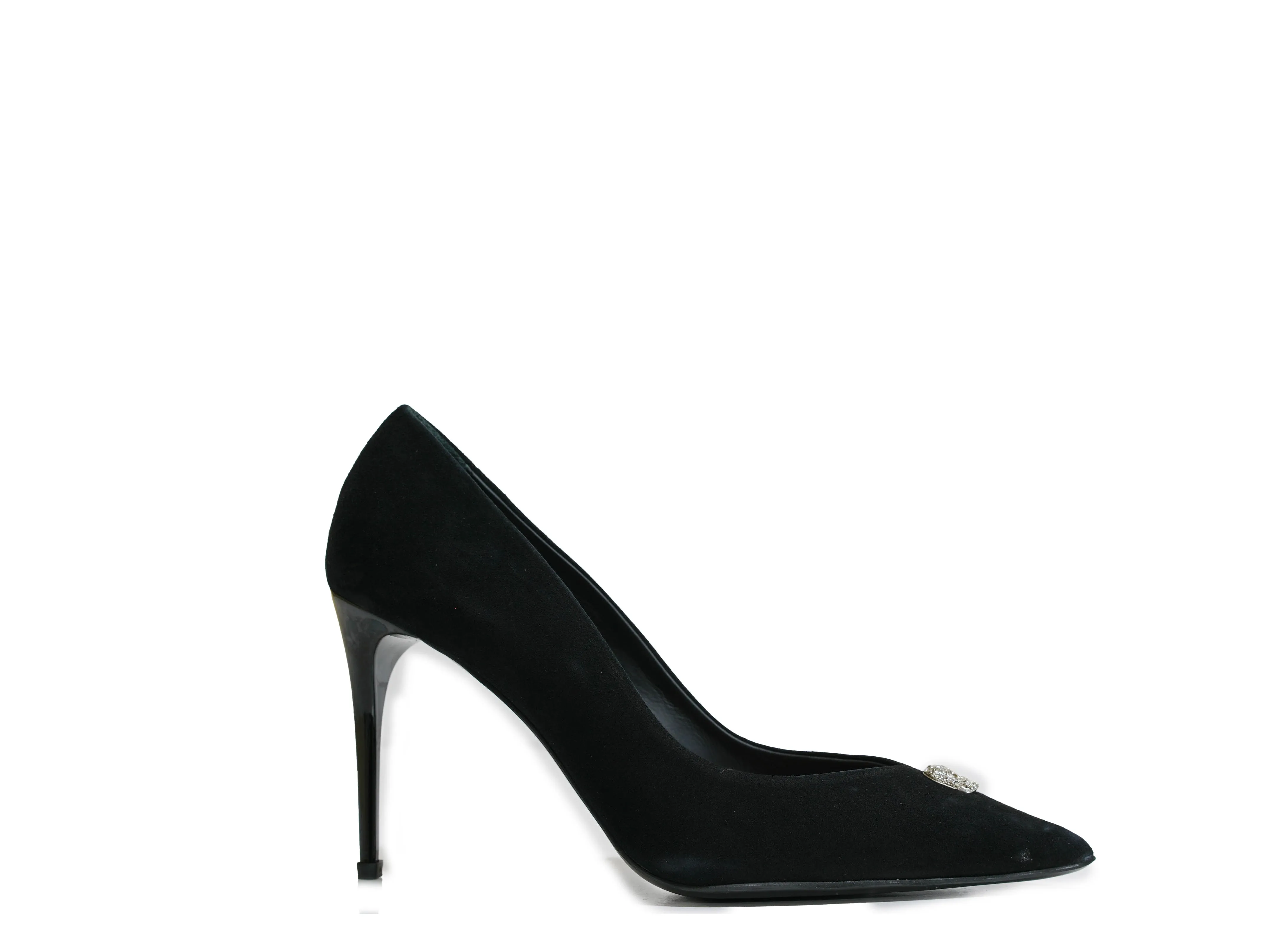 Philipp Plein Women's Black Suede Skull Pump 900 90