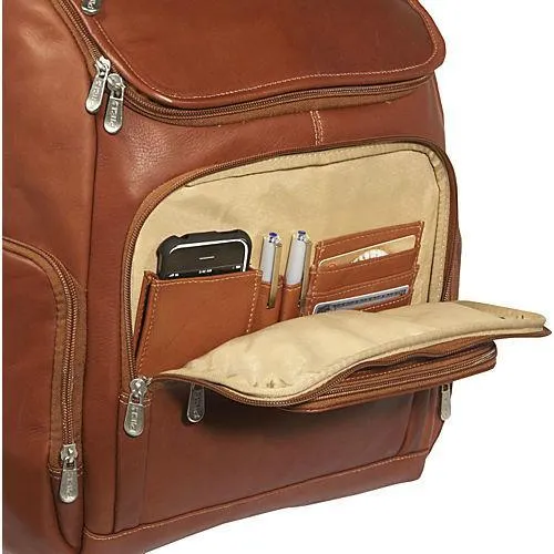 Piel Leather Multi-Pocket Laptop Backpack