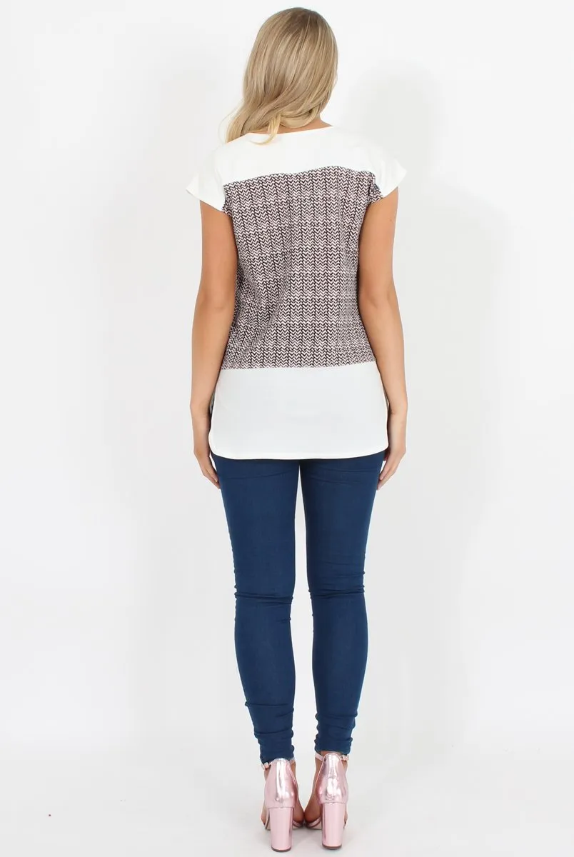 Pink and Black Zig Zag Patterend Tee - Jayla