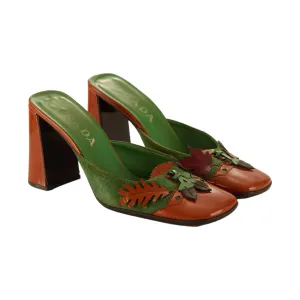 Prada Orange Leaf Kitten Heels