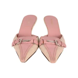 Prada Pink Canvas Kitten Heels