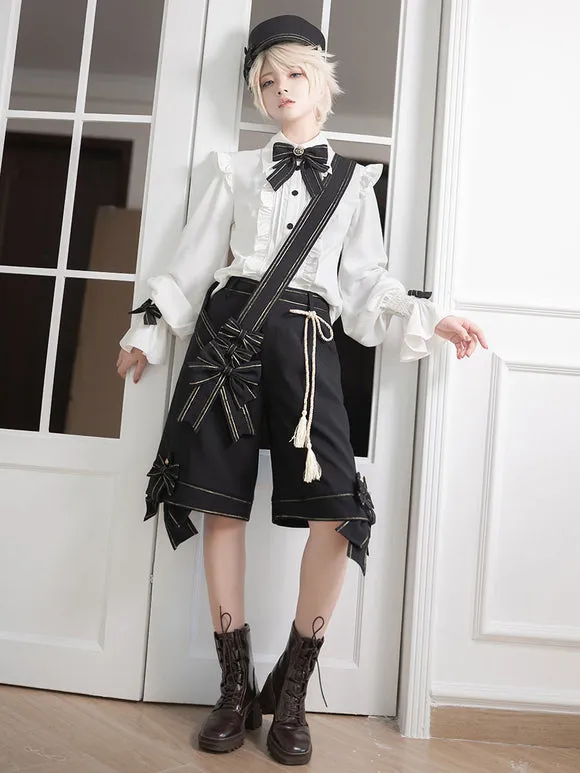 【Pre-sell】 Gothic Lolita Ouji Fashion Long Sleeves Bows Ruffles Shirt