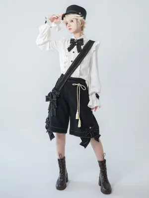 【Pre-sell】 Gothic Lolita Ouji Fashion Long Sleeves Bows Ruffles Shirt