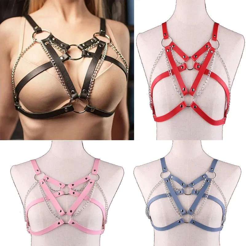 PUNK PU METAL CHAIN SEXY BELT UB2481
