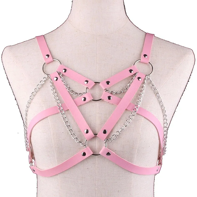PUNK PU METAL CHAIN SEXY BELT UB2481
