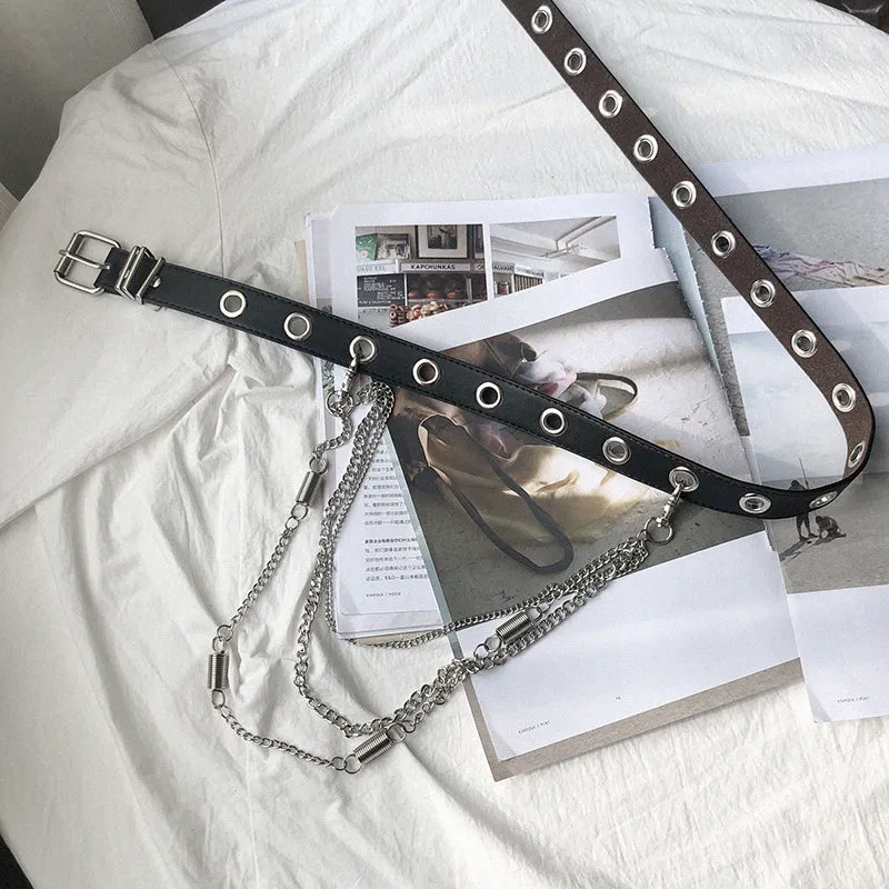 "PUNK STYLE MULTI-LAYER" BELT PANTS CHAIN D070406