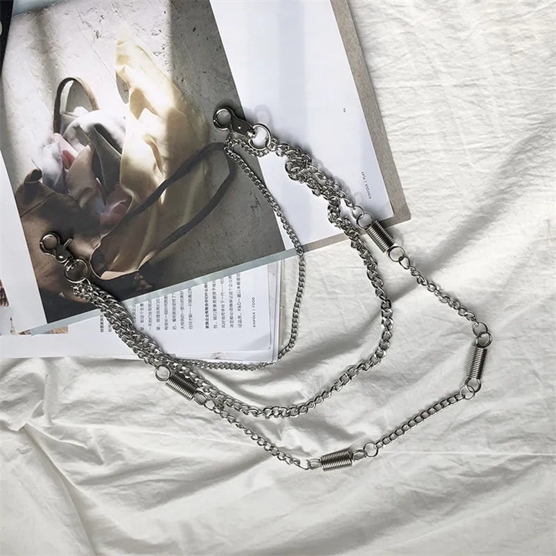 "PUNK STYLE MULTI-LAYER" BELT PANTS CHAIN D070406