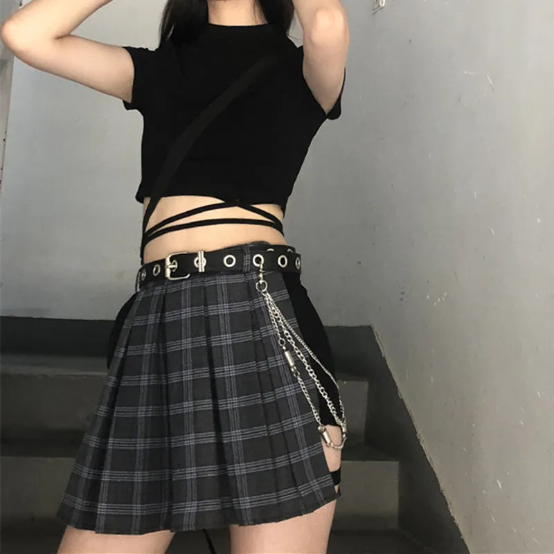 "PUNK STYLE MULTI-LAYER" BELT PANTS CHAIN D070406