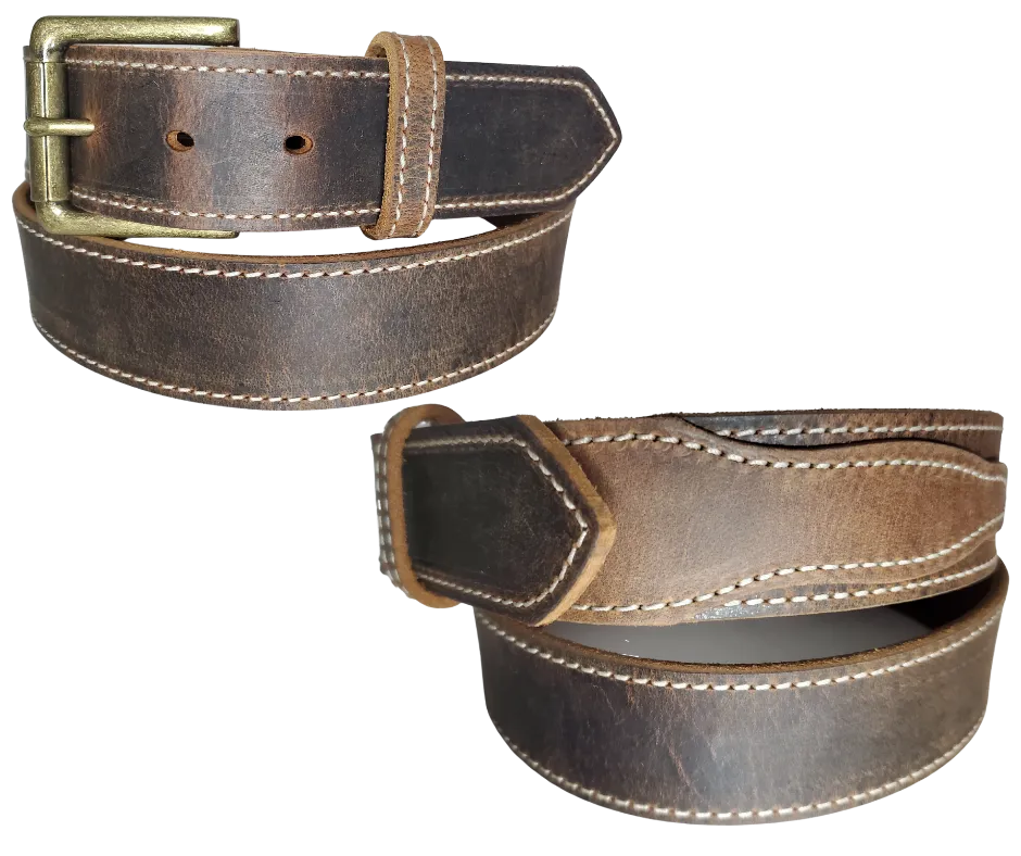 "The Chisholm Trail" Distressed Leather Belt