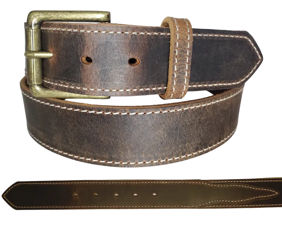 "The Chisholm Trail" Distressed Leather Belt
