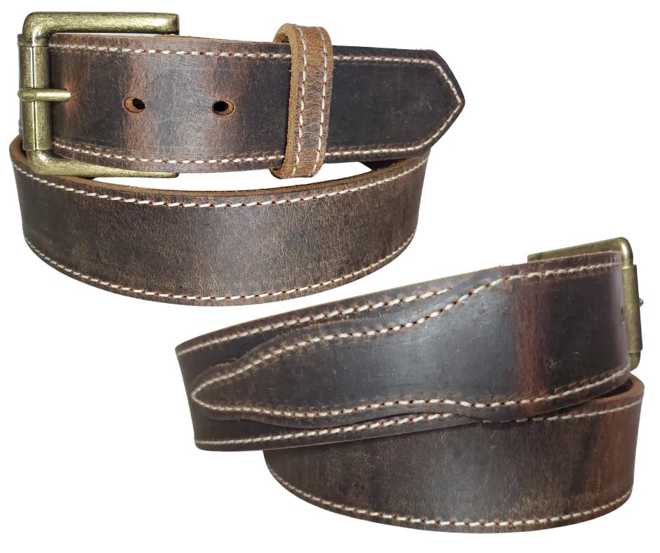 "The Chisholm Trail" Distressed Leather Belt