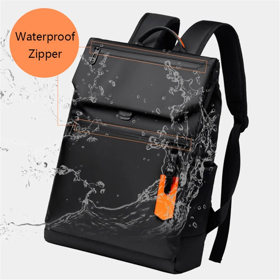 Realaiot High Quality Waterproof Men's Laptop Backpack Luxury Brand Designer Black Backpack for Business Urban Man Backpack USB Charging Gifts for Men
