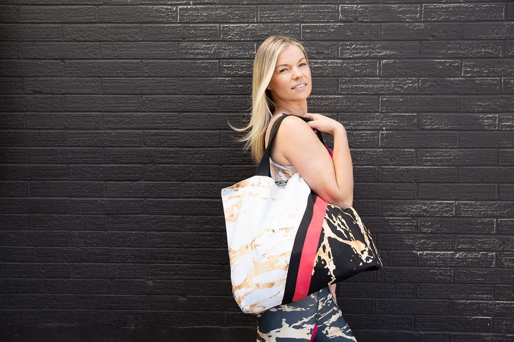 Red Floral Luxe Tote