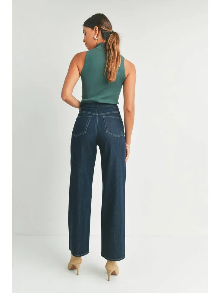 Retro Wide Straight | Just Black Denim