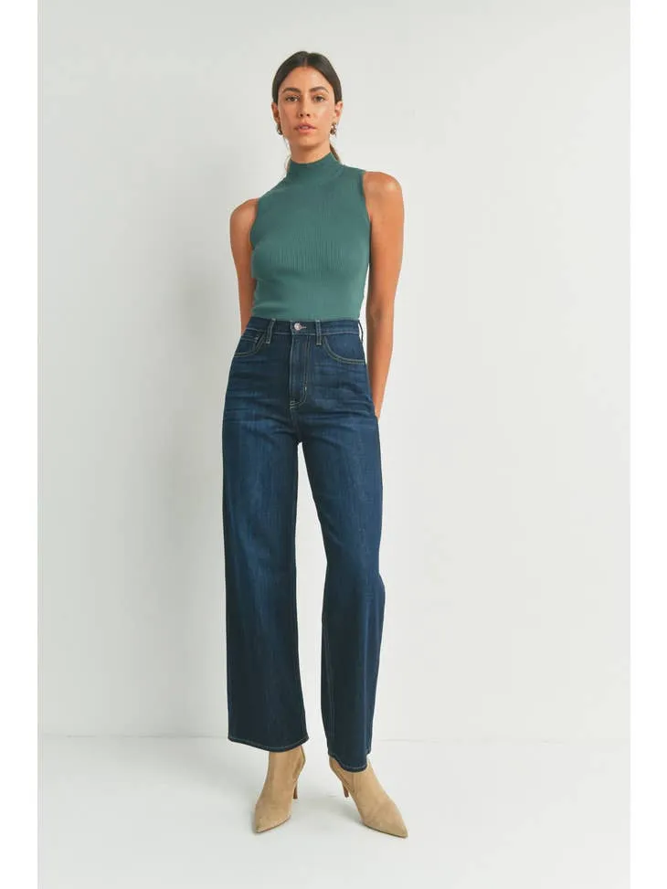 Retro Wide Straight | Just Black Denim