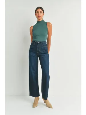 Retro Wide Straight | Just Black Denim